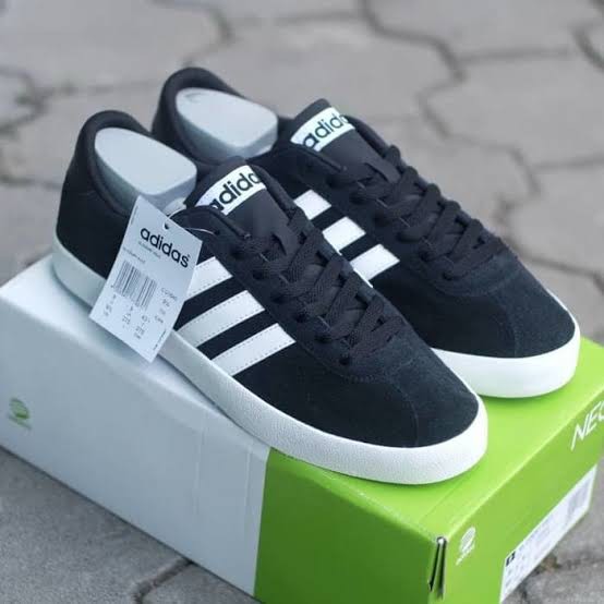 adidas vl court black white original