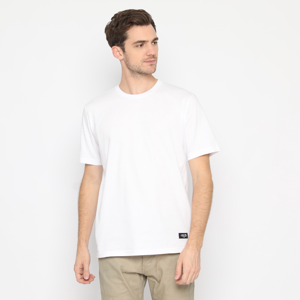 RS31 T-Shirt White Basic - Kaos Polos Lengan Pendek Soft Combed 30s Putih Super Big Size Jumbo