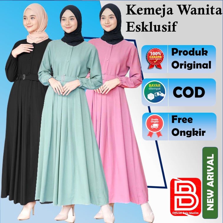 Gamis Terbaru 2021 Baju gamis Remaja Modern Kekinian Polos Hitam