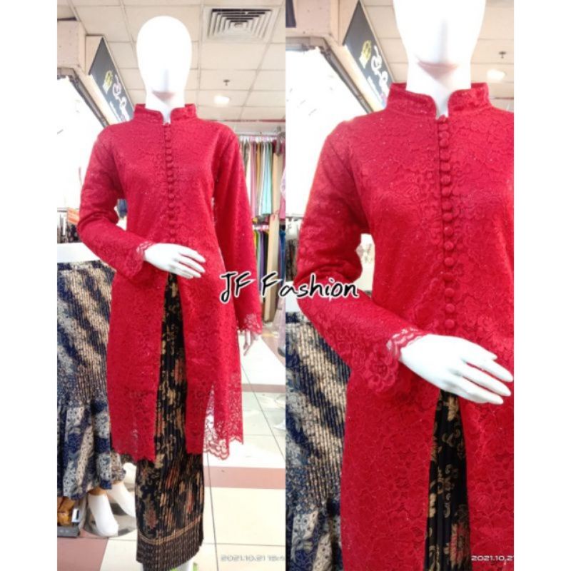 Realpict setelan kebaya kancing depan//kebaya ibu besan//kebaya tunik kancing depan