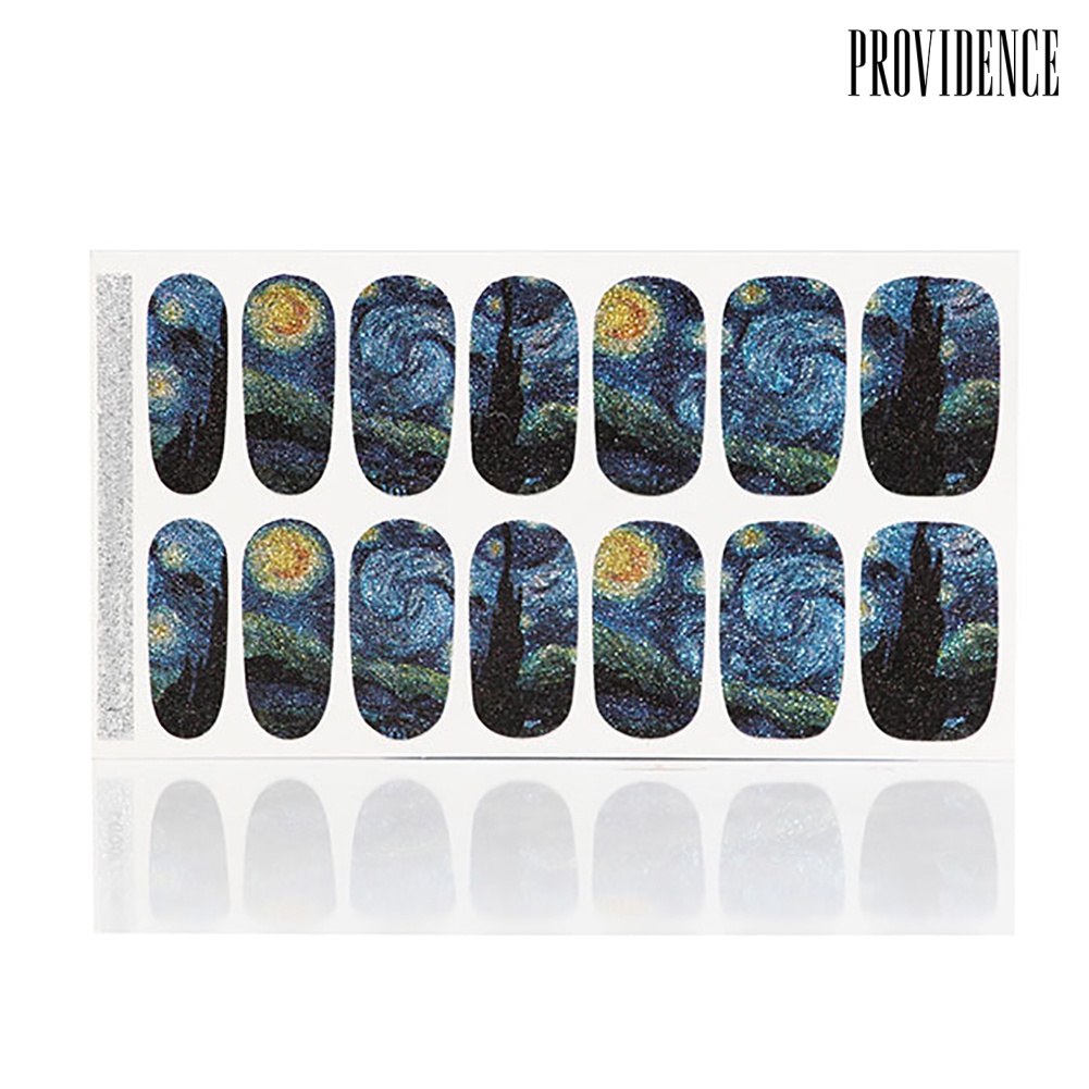 Providence 14pcs Stiker Kuku Motif Langit Berbintang Untuk Manicure / Nail Art