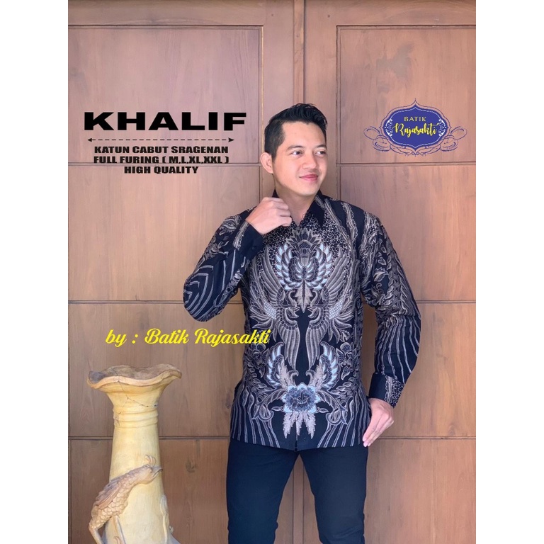 KHALIFAH, KEMEJA BATIK PRIA KAIN KATUN CABUT HALUS SRAGENAN FULLFURING