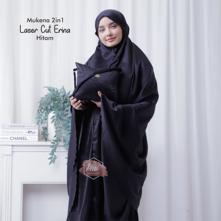 mukena dewasa seserahan mukenah lembut bordir renda mukenah bali travel sutra rayon hitam katun rayo