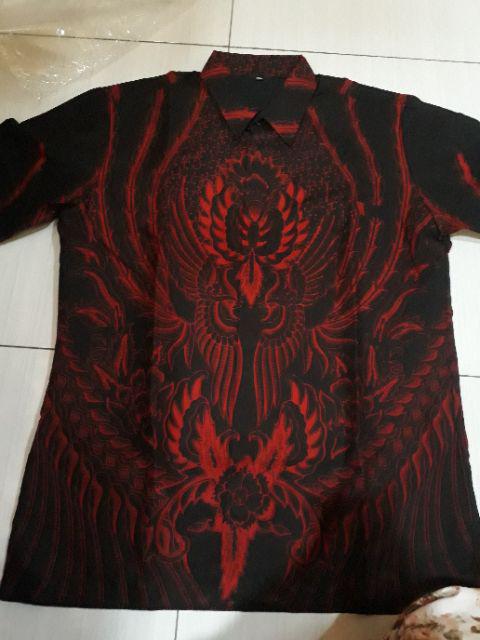 Red Peksi Kemeja Batik Pria Full Furing Katun Primisima Batik Solo Batik Pria Eksklusif Batik Merah