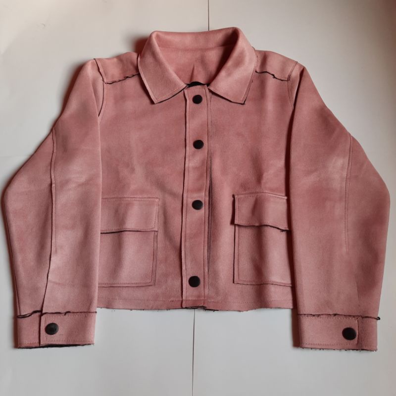 [[PRELOVED]] JAKET WANITA BAHAN SUEDE TEBAL