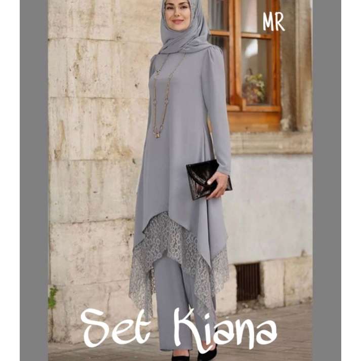 SET CELANA KIANA, BRUKAT MOSCREPE, GAMIS HIJAB MUSLIM, MAXY DRESS, SETELAN