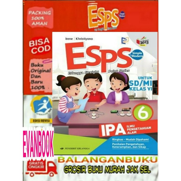 Buku ESPS IPA 6 UNTUK SD/MI KELAS 6 (ERLANGGA KURIKULUM 2013 )