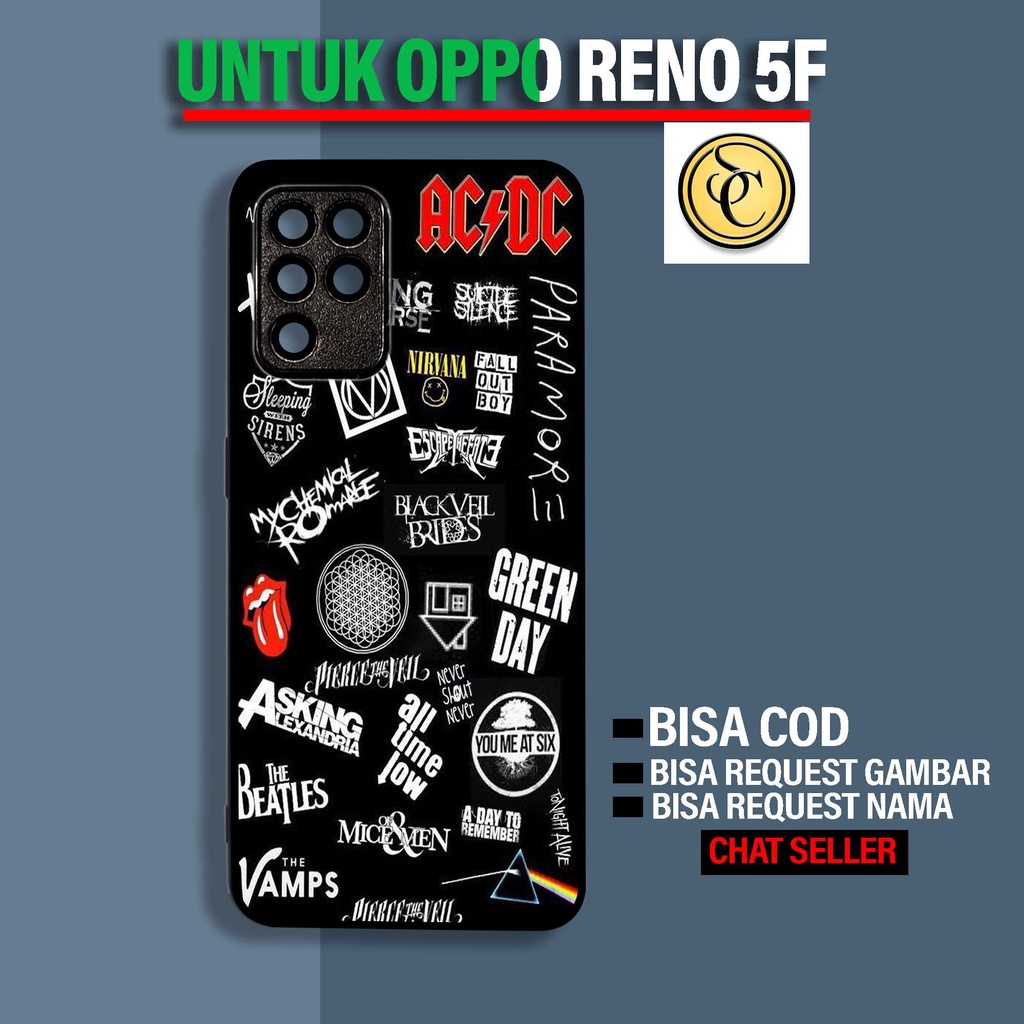 Untung Case Oppo Reno 5F - Case Glossy Reno 5F [ Sticker Aesth ] - Hardcase Oppo Reno 5F - Softcase 
