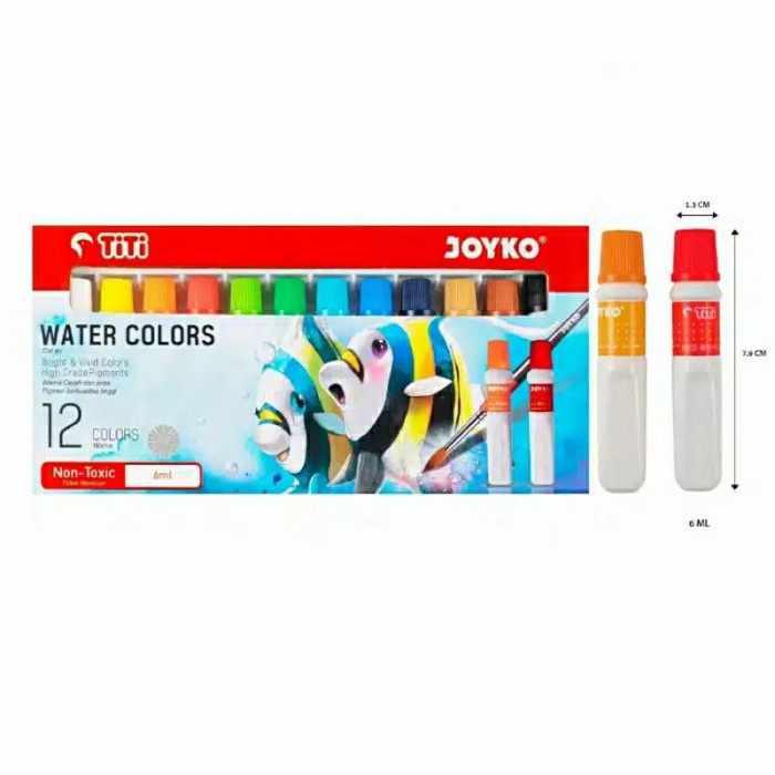 

air-cat- cat air/water colours joyko 12 warna 6ml -cat-air.