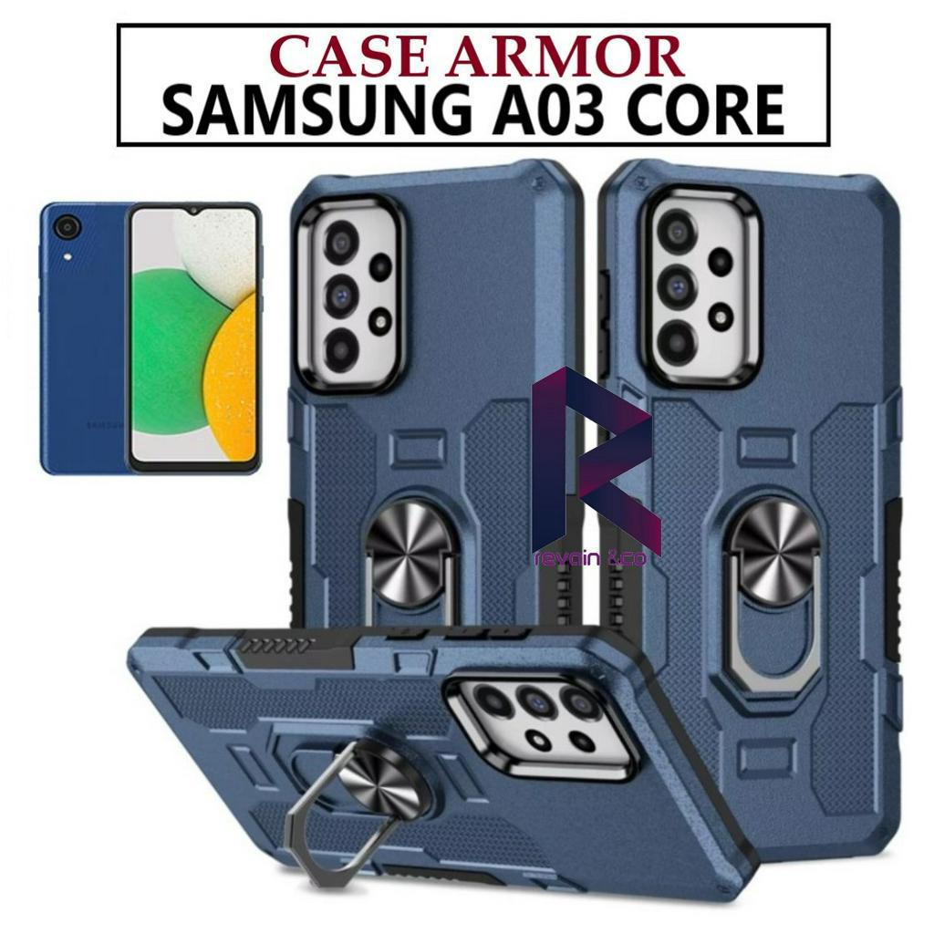 Case Armor SAMSUNG A03 CORE Iring Cincin Magnetic Kesing Hp Protect kamera Premium Hard Case Standing Robot Pelindung Kamera