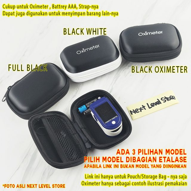 Pouch Oximeter Oxymeter Tas Dompet Case Casing Penyimpanan Black Oxi