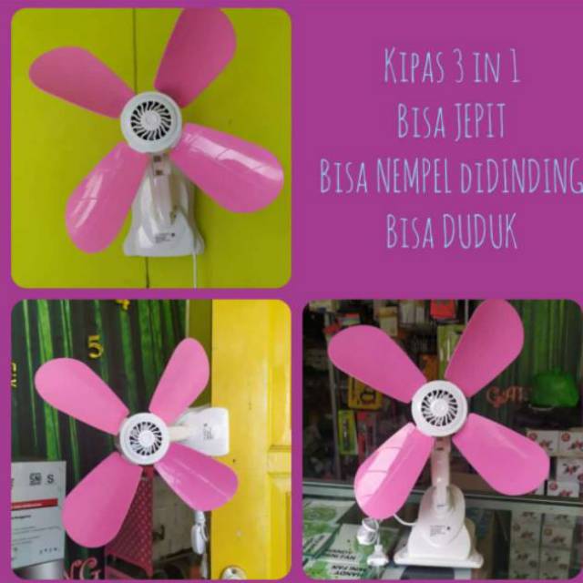 Kipas angin jepit  lipat 3 in 1 / kipas angin low watt