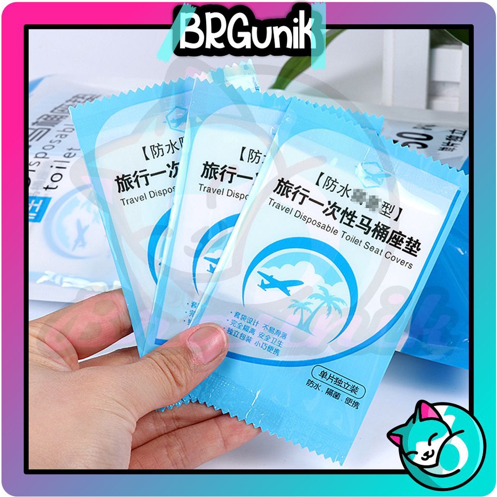 BRGUNIK Travel Toilet Seat Cover Disposable Alas Duduk Kloset Toilet Plastik R701