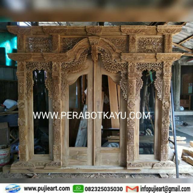 Pintu Gebyok Kombinasi Kaca / Pintu Gebyok 3 Meter / Pintu Gebyok Minimalis / Pintu Gebyok Murah