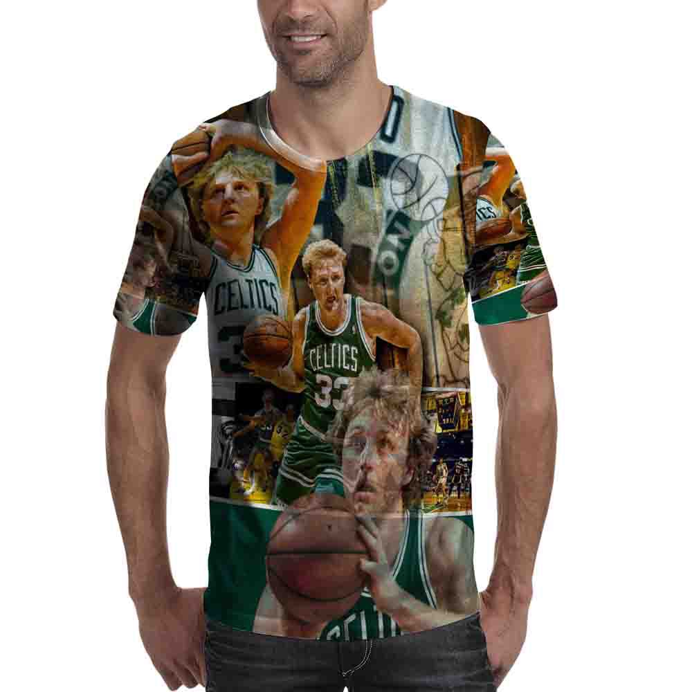 LARRY BIRD  BOSTON CELTICS Kaos Tshirt Full Print Polyester Dryfit Jersey