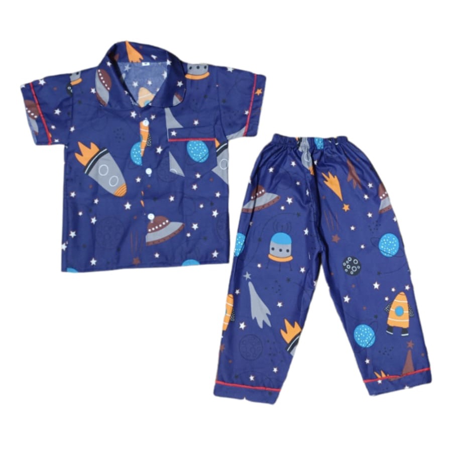 piyama anak motif astronot bisa pilih warna