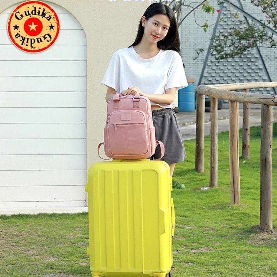 GUDIKA 5206 - Tas Ransel Laptop Wanita Kekinian Import Original Terbaru Bahan Nilon Waterproof Anti Air Premium Korea bisa muat banyak barang banyak slot kocek terlaris - tas wanita - tas cewek - tas kerja - tas laptop - rangsel - gudika bag - tas gudika-5