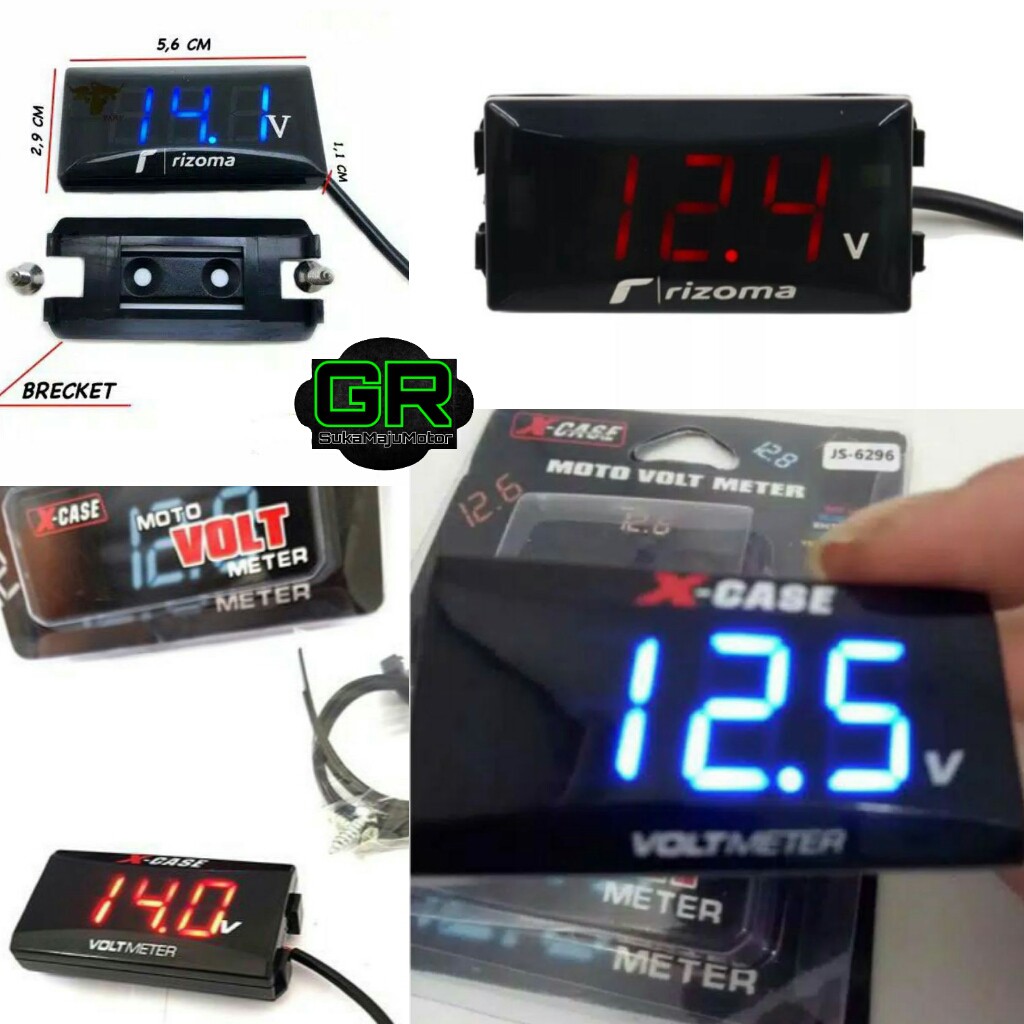 Volt Meter Motor Volt Meter Aki Digital Alat Pengukur Aki Motor