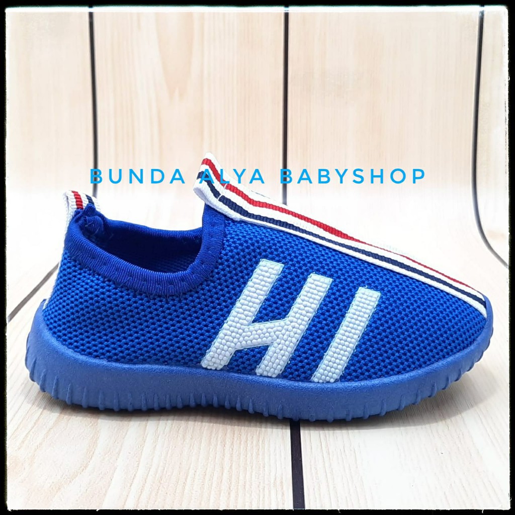 Sepatu Anak Laki Sneakers IMPORT Usia 3 4 Tahun BIRU - Sepatu Anak Lentur Size 29 - 31 Alas Karet Anti Licin