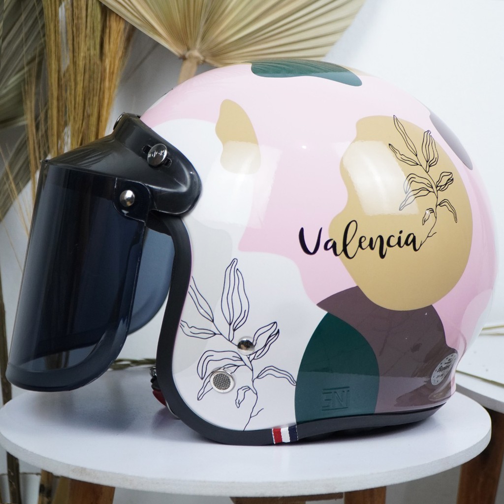 Helm Bogo Retro Dewasa Wanita Aesthetic Full Leher