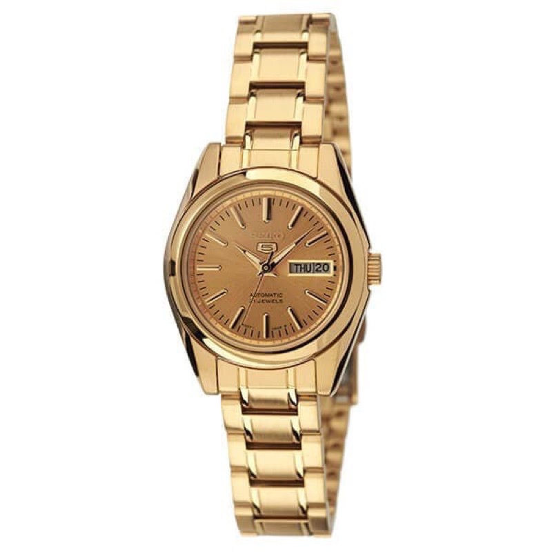 Seiko 5 Ladies SYMK20K1 Automatic Gold Tone Bracelet - Jam Tangan Wanita SYMK20