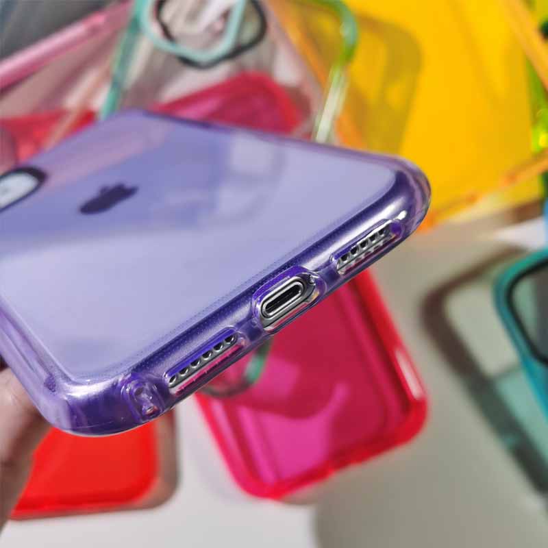 Soft Case TPU 12 Warna Neon Untuk IPhone 13 6 S 7 8 SE 2020 7P 8Plus X XS XR 11 12 Mini Pro Max