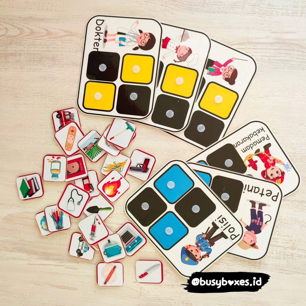 [busyboxes.id] busypage busy page mainan edukasi montessori paud preschool mengenal profesi