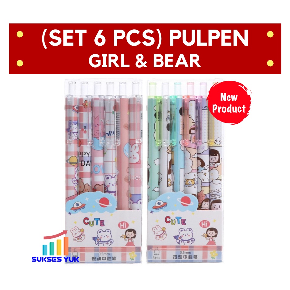 

SET Pulpen Cetek 6 Pcs GIRL & BEAR