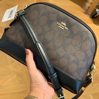 Coach Dome Crossbody In Signature Coated Canvas Signature Dark 76674