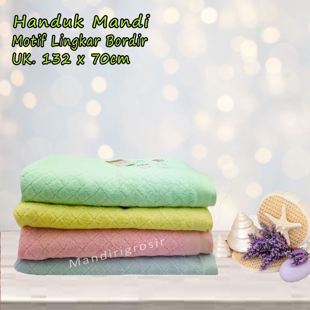 Handuk Mandi * Motif Lingkar Bordir * 132x70cm