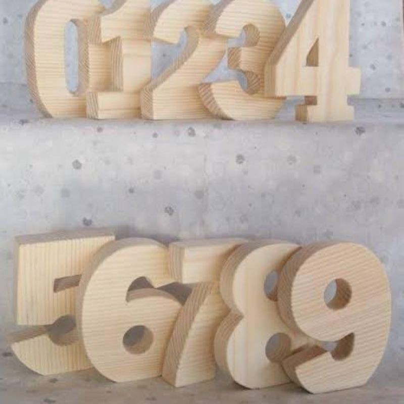 Nomor/Angka Kayu Jati Belanda 5,5 cm