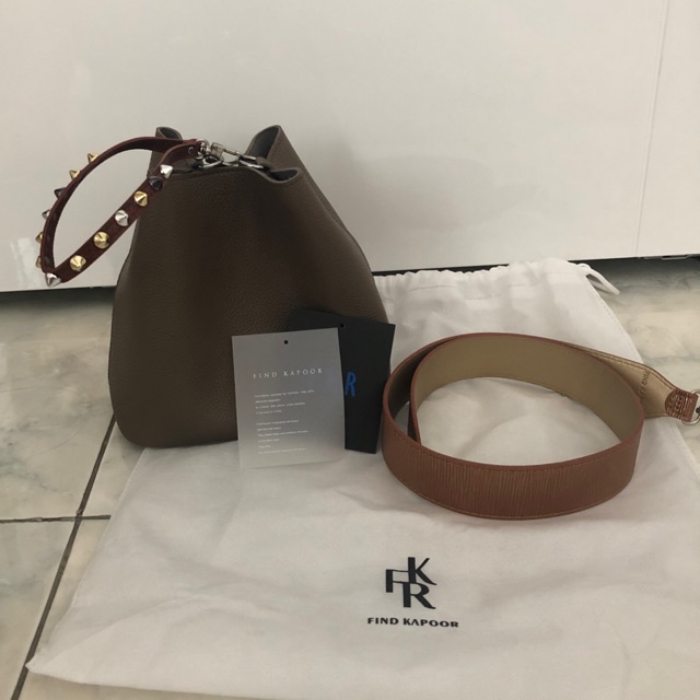 Find Kapoor Pingo Bag Choco Brown with Bronze Strap Mirror