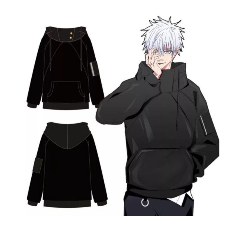 Hoodie Jaket Anime Jujutsu Kaisen Cosplay Gojo Satoru Jaket Sweater Gojo Murah