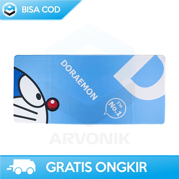 MOUSEPAD DORAEMON GAMING SLIP BACK RUBBER KAIN ANTI LICIN LEMBUT BIRU