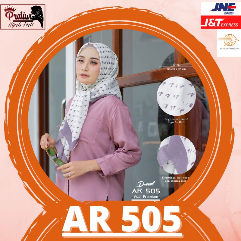 ARRAFI AR 505 √Jilbab Hijab Kerudung Segi empat terbaru terlaris variasi cutting laser dan kombinasi