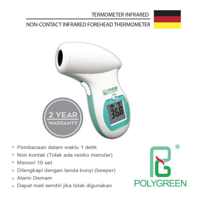 Termometer digital infrared polygreen/termometer tembak/thermometer non contact polygreen