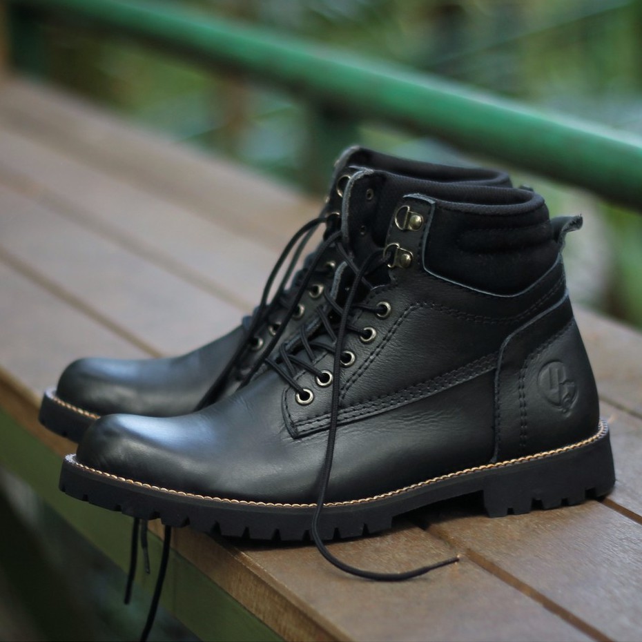 PENTATONIC BLACK |FORIND x Reyl| Sepatu Kulit Asli Safety Boot Vintage Klasik Besi Original Footwear