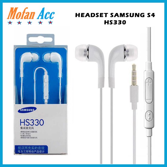 Headset Samsung S4 HS330 Handsfree Model Karet Jack 3.5mm With Mic Mikrofon