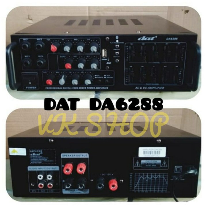 AMPLIFIER DAT DA 6288 AMPLI DAT DA6288 DAT 6288 USB BLUETOOTH