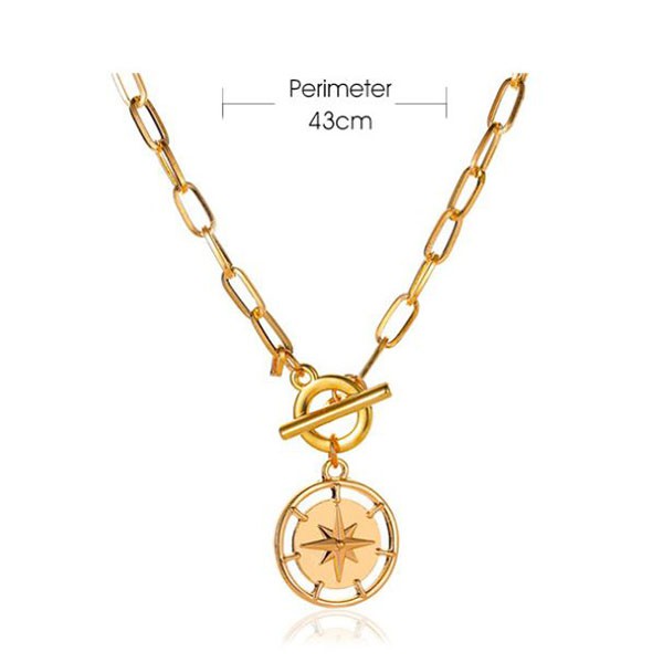 kalung fashion bintang star big chain necklace (2j2) jka196