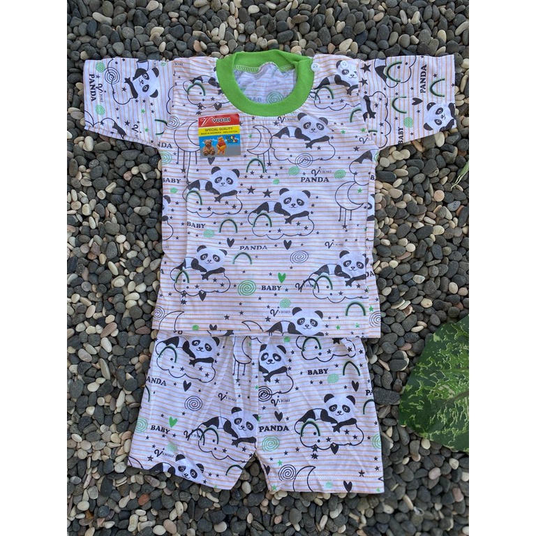 baju bayi motif panda lucu setelan 3-18bulan (PD014)