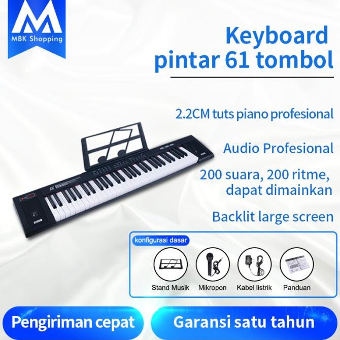 MBK Piano Elektronik Multifungsi, Piano 61-Key, Piano Elektronik