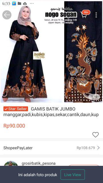 Gamis Batik Jumbo Manggar,padi,kubis,kipas,sekar,cantik,daun,kupu,ulir,mentari,gendis,nadine,