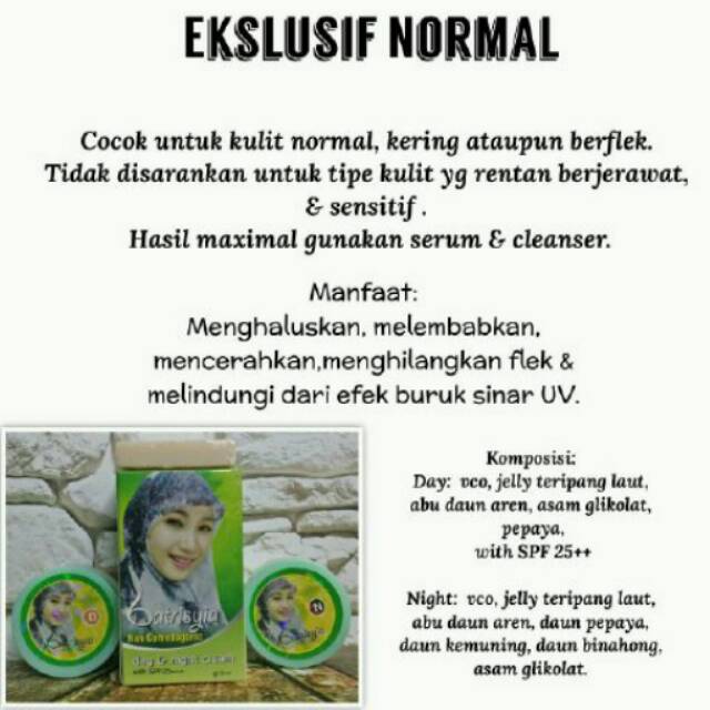 

Cream ekslusif normal Batrisyia Herbal