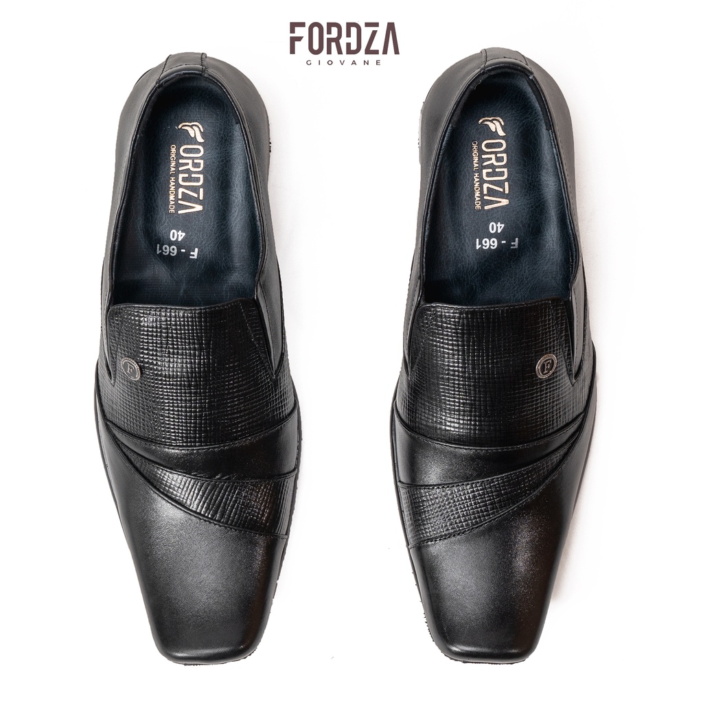Sepatu Pantofel Pria Formal Kulit Asli Fin Design Original Fordza F661