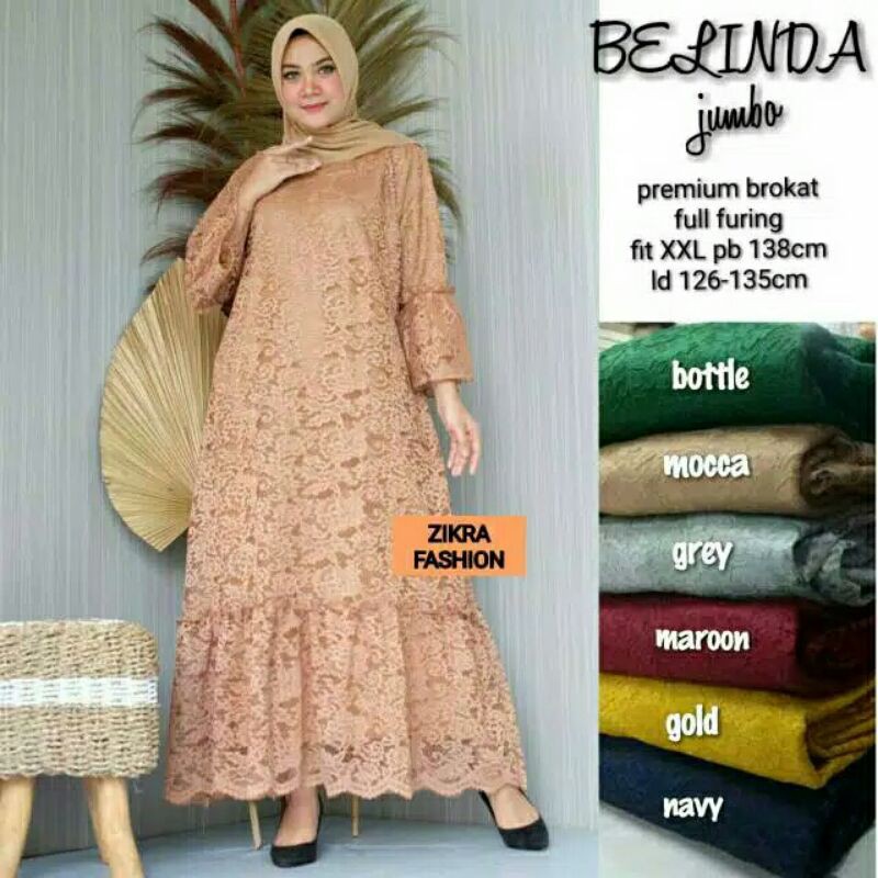 Dress pesta ld 135 ld 130 ld 125 hamil brokat.gamis brokat jumbo bumil