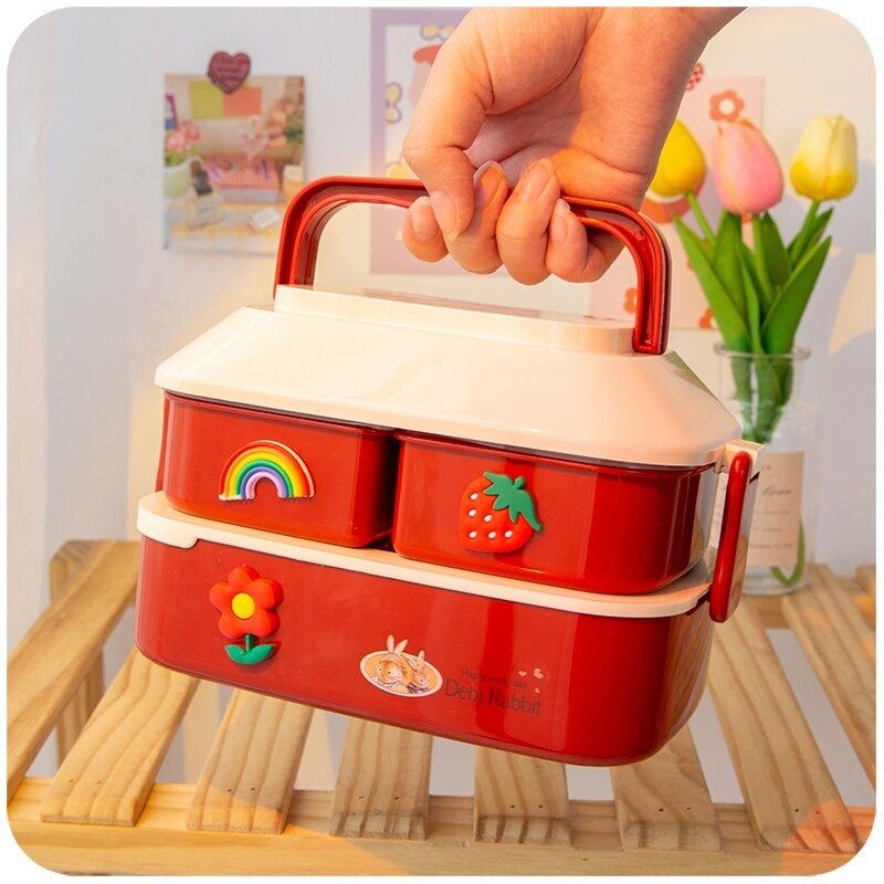 Kotak Makan 2 Layer Healthy Bento Lunch Box 850ml