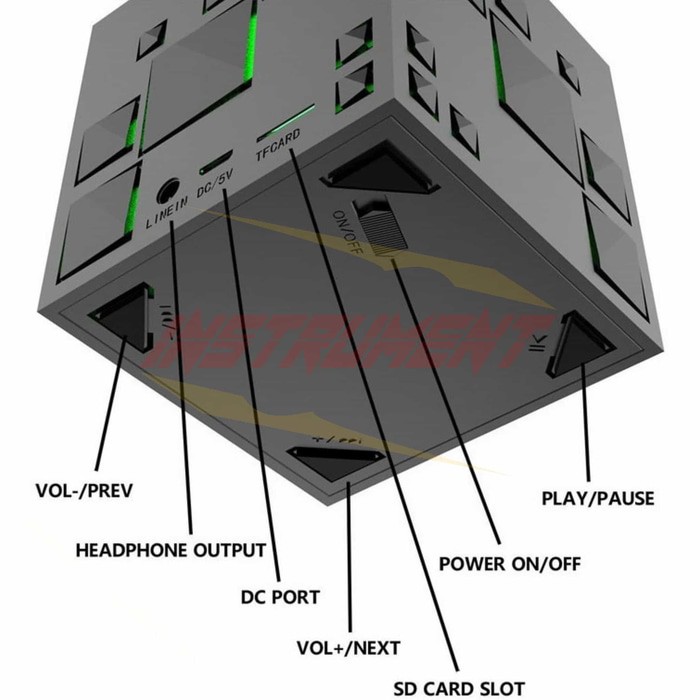 PROMO.. Speaker Kubus Bluetooth Portable Q  Cube LED Music Box Kotak