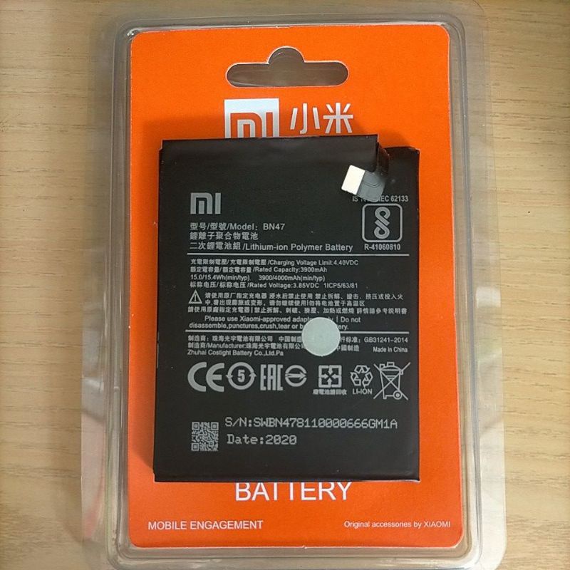 Battery batre xiaomi redmi bn47 BN 47 redmi 6 pro