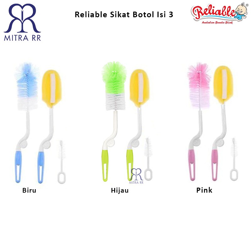 Reliable Sikat Pembersih Botol Dot / Sikat Botol Susu Bayi Murah Bottle Brush 2in1